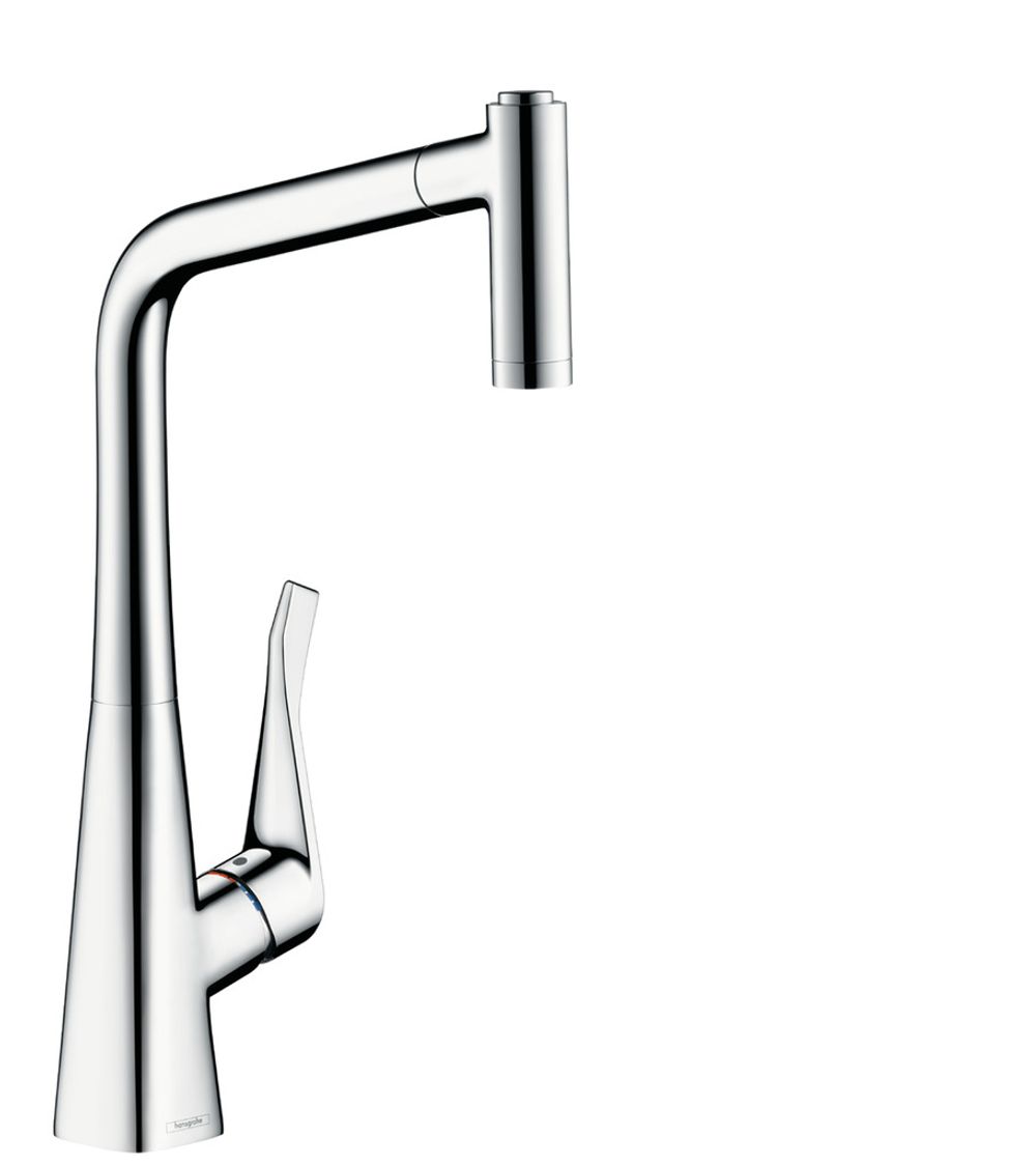 https://raleo.de:443/files/img/11eeea1f35c3e36092906bba4399b90c/size_l/Hansgrohe-HG-Metris-M71-Einhebel-Kuechenmischer-320-Eco-Ausziehbrause-2jet-Chrom-14780000 gallery number 1